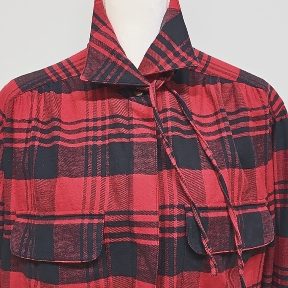 Vtg Ralph Lauren Country Plaid Flannel Button Up Shirt, Size L, Red & Black - Picture 2 of 11